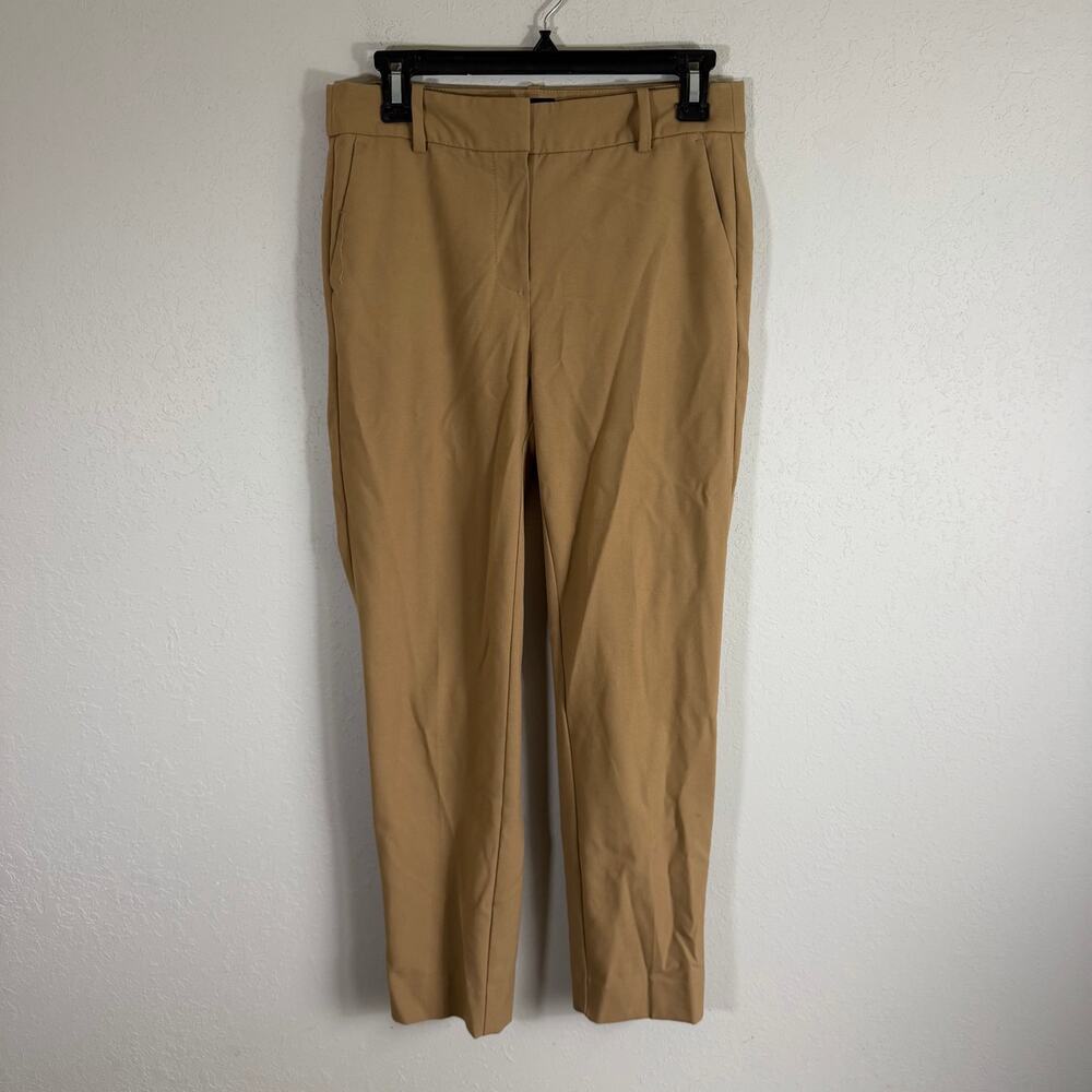 J.Crew Factory Ruby Crop Pant Tan Straight Leg Trouser Pants Womens 2 Careerwear